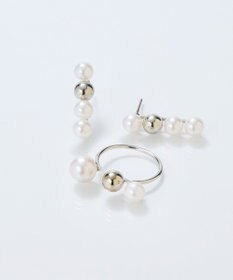 Phoebe 【金属アレルギー対応】ミックスドットピアス　シルバー/ニッケルフリー/パール