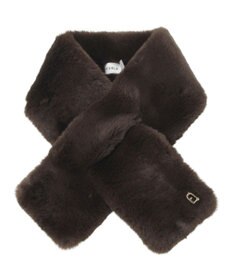 MOONBAT FURLA（フルラ）ビッグ差し込みファーティペット  アーチロゴ フェイクファー