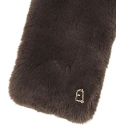 MOONBAT FURLA（フルラ）ビッグ差し込みファーティペット  アーチロゴ フェイクファー