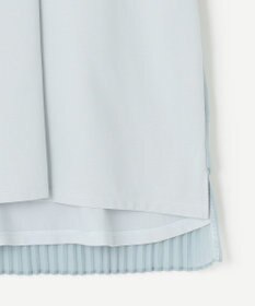 自由区 【洗える・XSサイズあり】シアーコンビバックプリーツ カットソー