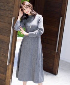 Tiaclasse 【洗える】1着でオシャレ感が出せるニットプリーツワンピース