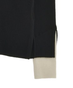 Green Parks ダブルカフスモックネック配色ニット