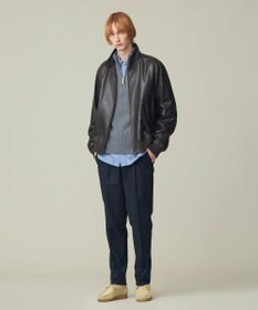 J.PRESS MEN 【Cash Lamb's Wool】畔編みハーフジップ ニット