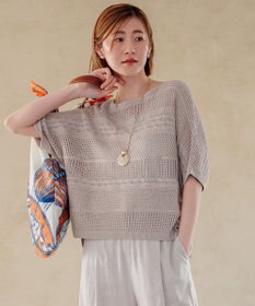 23区 S 【洗える】レーシーパターン ニット