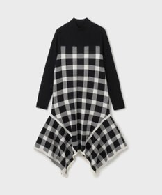 GRACE CONTINENTAL チェックイレヘムニットワンピース