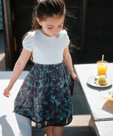 ANY KIDS ドッキング レトロ花柄 ワンピース