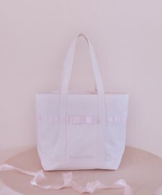 Maison de FLEUR ピンクマニアマルチポケット帆布トートMバッグ