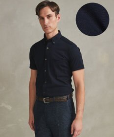 GOTAIRIKU 【吸汗速乾】クールマックス鹿の子 半袖ビズシャツ_ボタンダウン