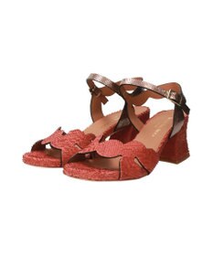 INTER-CHAUSSURES 【DUCCIO DEL DUCA】異素材コンビチャンキーヒールサンダル