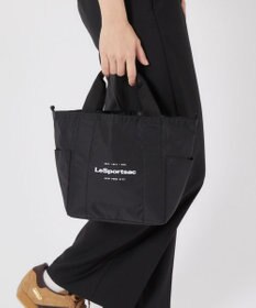 LeSportsac SM REVERSIBLE PKT TOTE/2ウェイブラック/ニュートラルレオパード