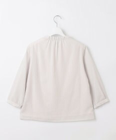 J.PRESS LADIES シャドーストライプ スリットフリルネック カットソー