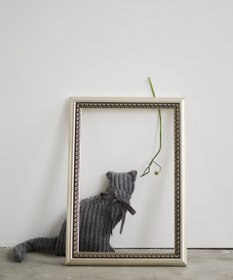 LOOM&SPOOL GRA綿毛布猫クッション