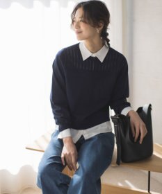 組曲 S 透かし柄 ニットプルオーバー