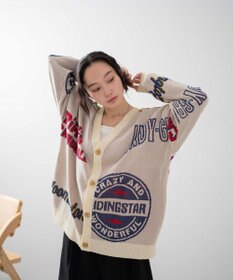 WEGO 【ユニセックス着用ITEM】オーバーフィットドライタッチパターンカーディガン