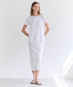 BEIGE， BROIS / コットンストレッチシャツテールTシャツ