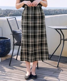 Tiaclasse 【洗える】カラミチェックスカート