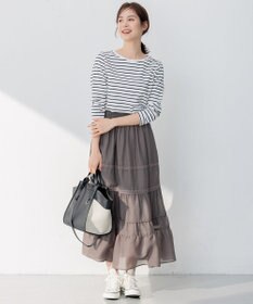 組曲 L プレーティング天竺バックタックボーダー カットソー