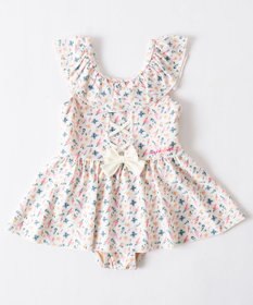 OP／FILA 【marie claire ENFANTS】小花柄編上げAライン水着