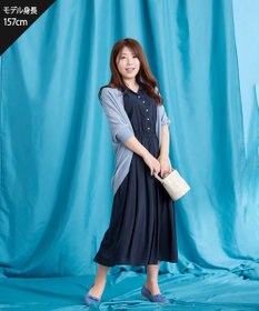 Tiaclasse 【洗える】シアー楊柳シャツワンピース