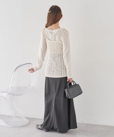 earth music&ecology 【予約】透かし編みニットキャミビスチェ