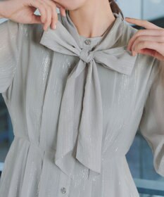 Tiaclasse L 【2WAY取り外しリボン付き】リボンタイラメシフォンワンピース