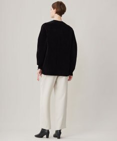 ICB L 【洗える】コットンシェニール コクーンスリーブニット