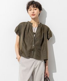 23区 【SLOW/一部店舗限定】ブライトヴィンテージクロス タック ブラウス