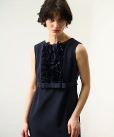 GRACE CONTINENTAL シアーラッフルロングドレス