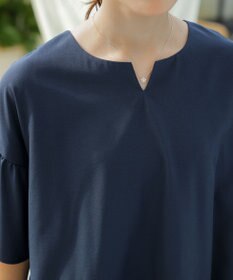 Tiaclasse 【洗える】キーネックフレア袖チュニックブラウス