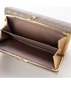 UNBILLION perche 牛革×ハラコ風ドットダブルかぶせ長財布