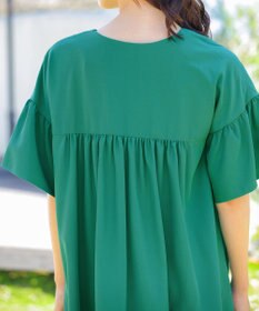 Tiaclasse 【洗える】キーネックフレア袖チュニックブラウス