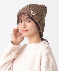 MOONBAT 【FUDGE11月号掲載】PAUL & JOE ACCESSOIRES ヌネット刺繍ワッペン付リブニット帽