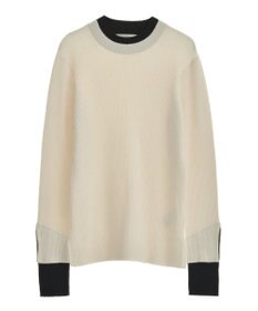 Green Parks ダブルカフスモックネック配色ニット