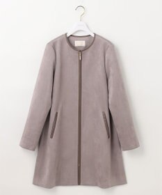 ANY SIS L 【洗える】スエードライクトリミング コート