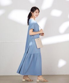 Tiaclasse L 【洗える】ギャザーヘムフレアワンピース