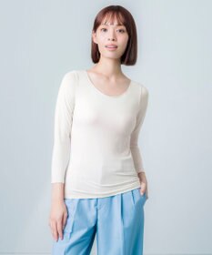 Wing カップ付きインナー あったか素材 ラク きれいなバストシルエット 【シンクロブラトップ】 8分袖 長袖 秋 冬 ET1865 ウイング／ワコール