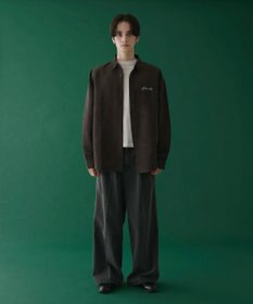 WEGO フェイクスウェードワンポイントBIGシャツ（LS）