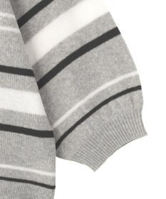 Green Parks 衿付き７分袖ニットプルオーバー