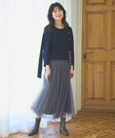 ANY 【ウエストゴム】チュールフレアースカート