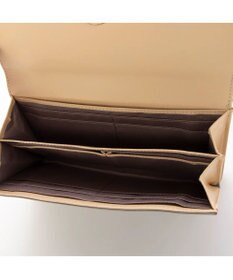 UNBILLION perche 牛革×ハラコ風ドットダブルかぶせ長財布