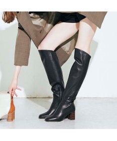 MODE ET JACOMO <MODE ET JACOMO>バック切り替えスクエアトゥロングブーツ