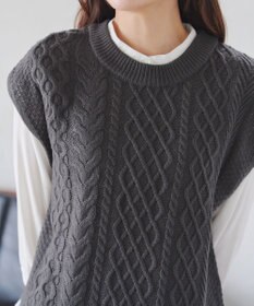 Tiaclasse 【2点セット】ニットベスト＋起毛シャツ