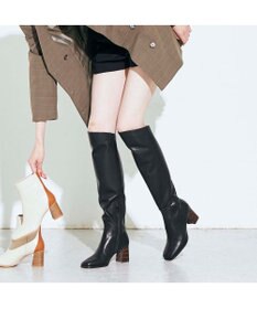 MODE ET JACOMO <MODE ET JACOMO>バック切り替えスクエアトゥロングブーツ