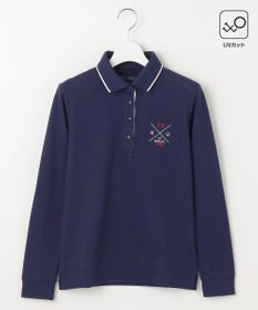 23区GOLF 【WOMEN】【UVカット】ハニカムカノコ長袖ポロシャツ