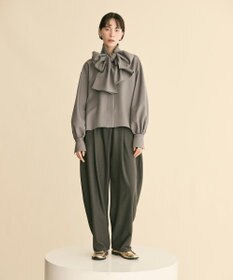 #Newans 【洗える】スラントフロントコクーンパンツ