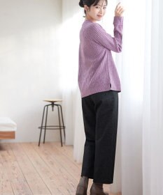 Tiaclasse L ミニチェッカー裏起毛・ストレートパンツ