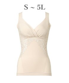 BRADELIS New York 【BRADELIS NewYork peace】綿混キャッチャーカップレースブラキャミ25 ノンワイヤー 補正下着 補整 カップ付き ブラトップ ボディシェイパー