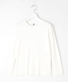 J.PRESS LADIES L 針抜きフライス クルーネック リブ カットソー