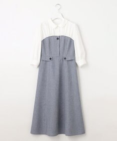 Feroux 【洗える】シャツドッキング ワンピース