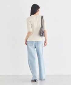 earth music&ecology ミニフリルポロカーディガン